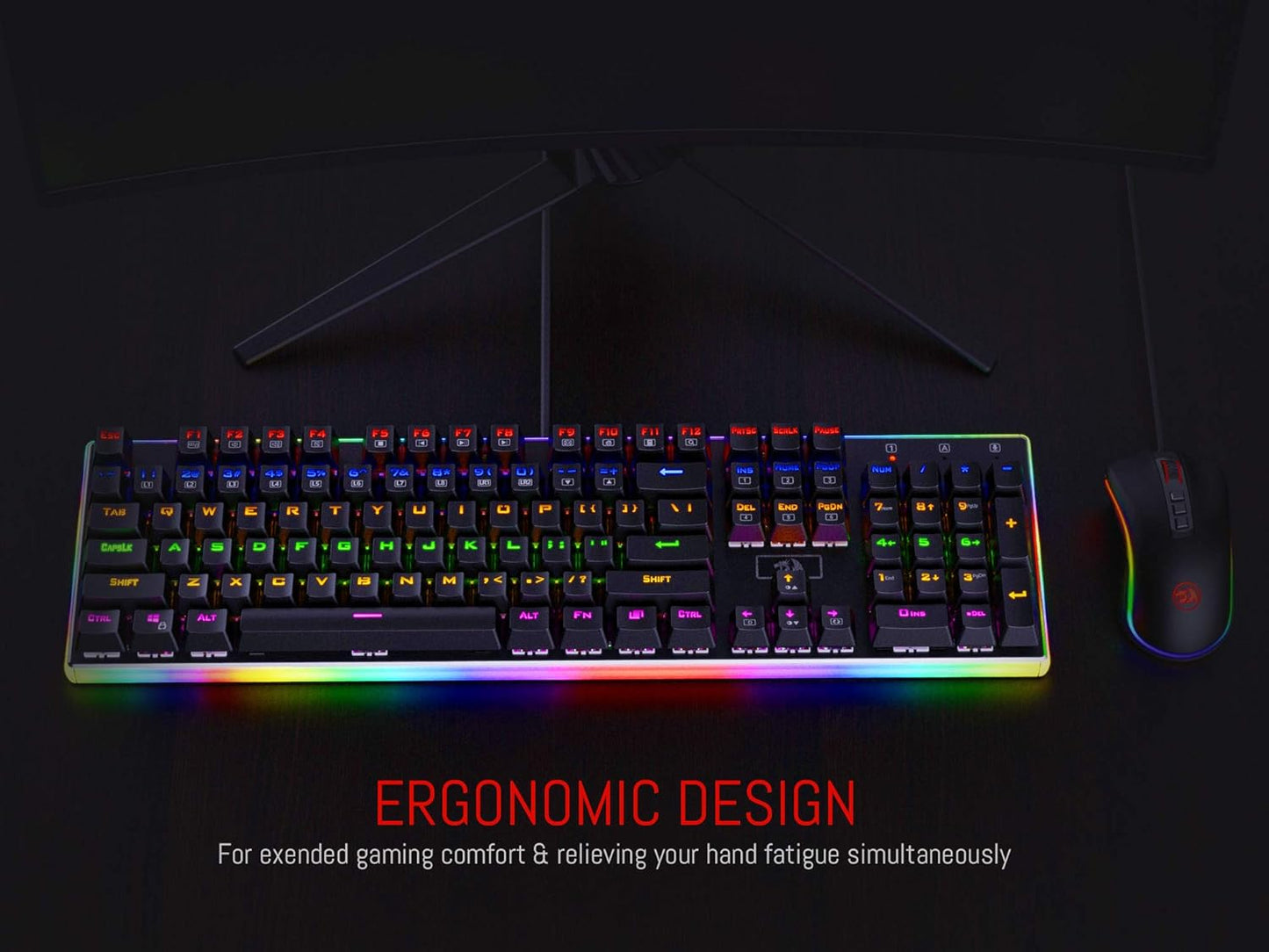 REDRAGON K577R Kali Gaming Mechanical Keyboard - Red Switches (Black)