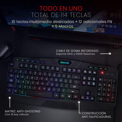 REDRAGON K503 Gamer Membrane Keyboard, Harpe Pro