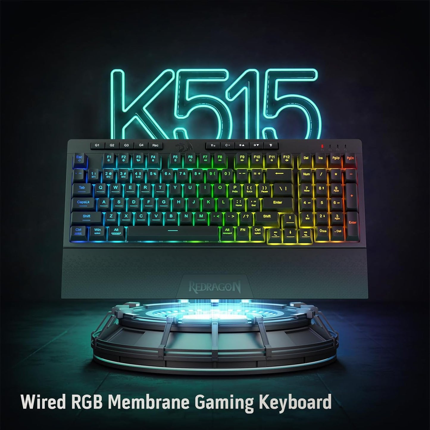 REDRAGON K515 PRO Shiva RGB Wireless Membrane Gaming Keyboard