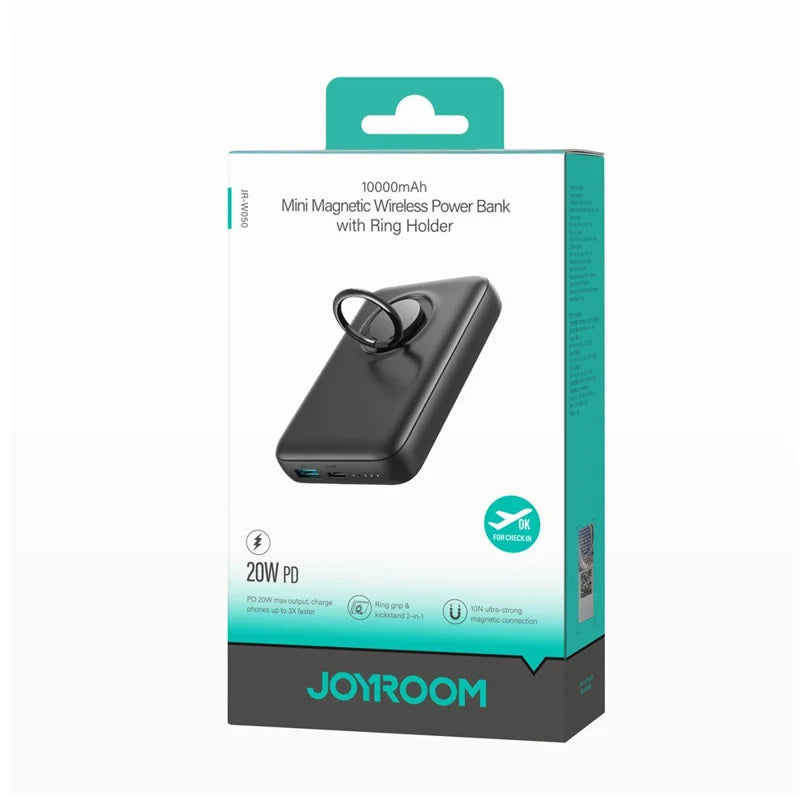 Joyroom JR-W050 20W Magnetic Suction Ring Holder Wireless Charging Power Bank 10000mAh
