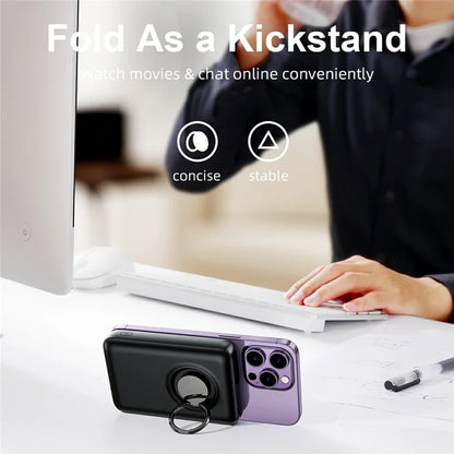 Joyroom JR-W050 20W Magnetic Suction Ring Holder Wireless Charging Power Bank 10000mAh