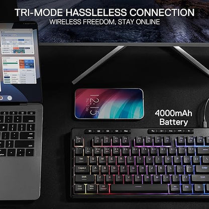 لوحة مفاتيح الألعاب اللاسلكية الغشائية REDRAGON K516 PRO Shiva TKL RGB ريد دراغون 