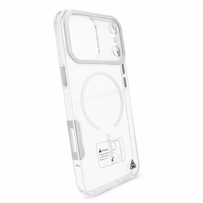 iPhone 17 Pro Max Case, Transparent-White With MagSafe
