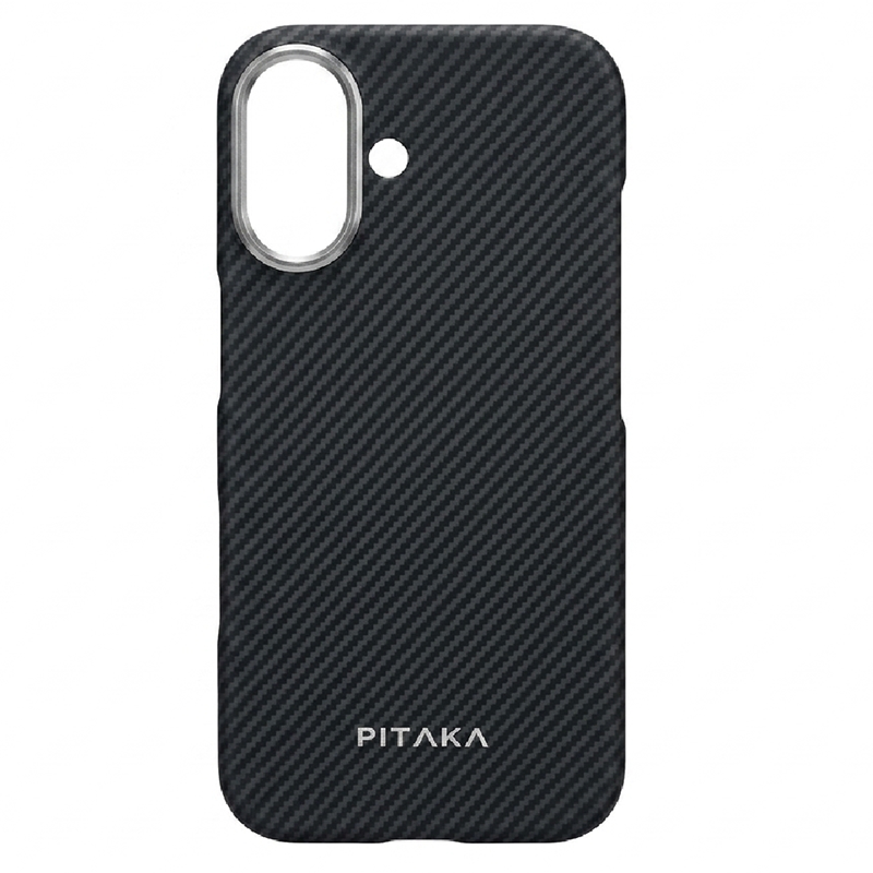 iPhone 16 Case, Ultra-Thin, Black/Grey Will Design, Premium Woven Protection