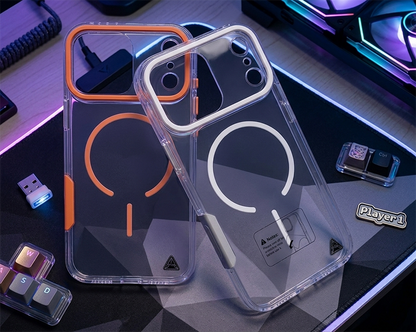 iPhone 17 Pro Max Case,Transparent-Orange With MagSafe