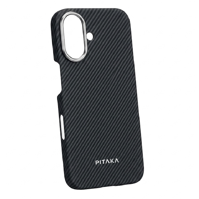 iPhone 16 Case, Ultra-Thin, Black/Grey Will Design, Premium Woven Protection