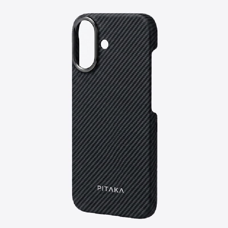 iPhone 16 Case, Ultra-Thin, Black/Grey Will Design, Premium Woven Protection