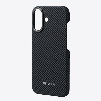 iPhone 16 Case, Ultra-Thin, Black/Grey Will Design, Premium Woven Protection