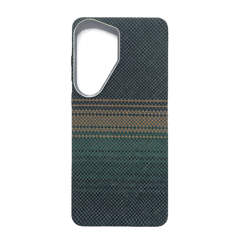 Samsung S26 Ultra Case, Ultra-Thin, Green Waves Design, Premium Woven Protection