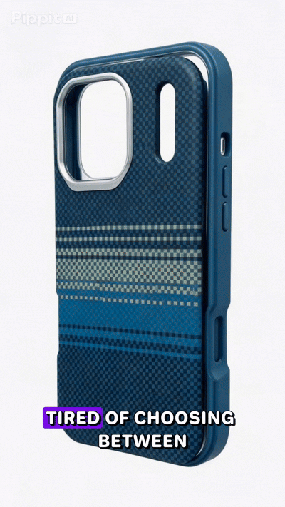 iPhone 17 Pro Max Case, 2 in 1 Moonrise / Transparent Design, Premium Woven Protection