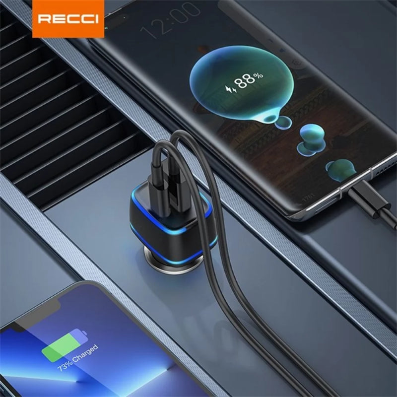 Recci Car Charger Dual Ports Output RQ02