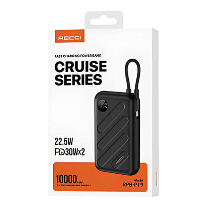Recci RPB-P19 Power Bank 10000mAh with PD30W Dual Fast Charging