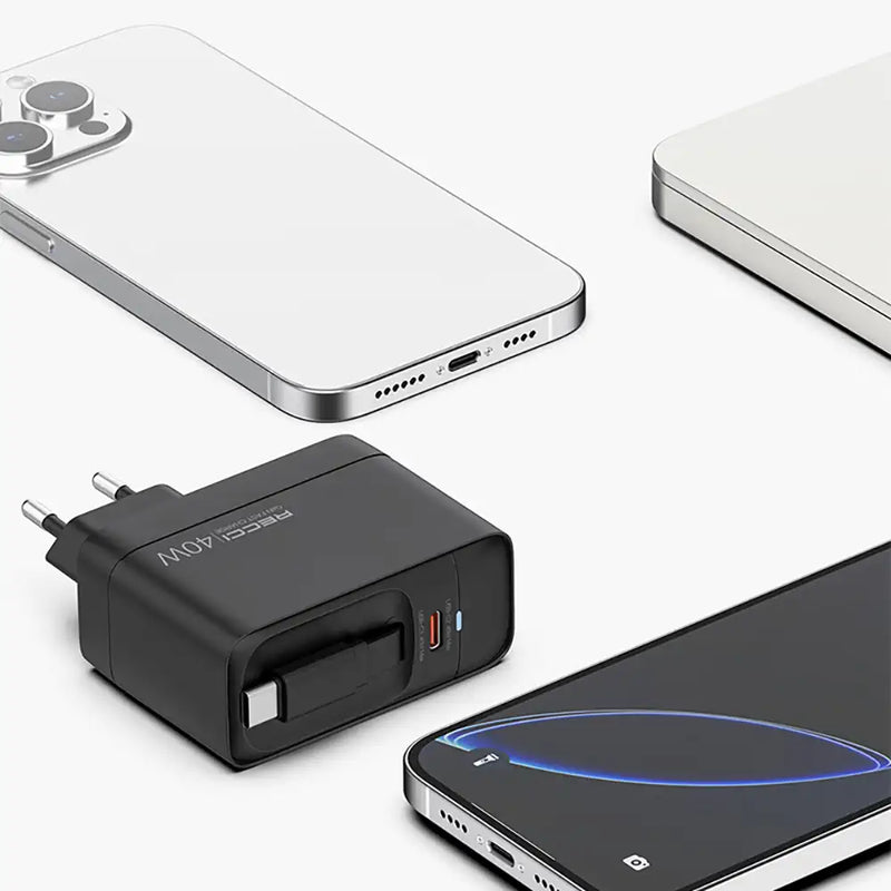 Recci Wall Charger 40W Stretchable Cable RC102E