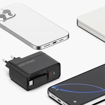 Recci Wall Charger 40W Stretchable Cable RC102E