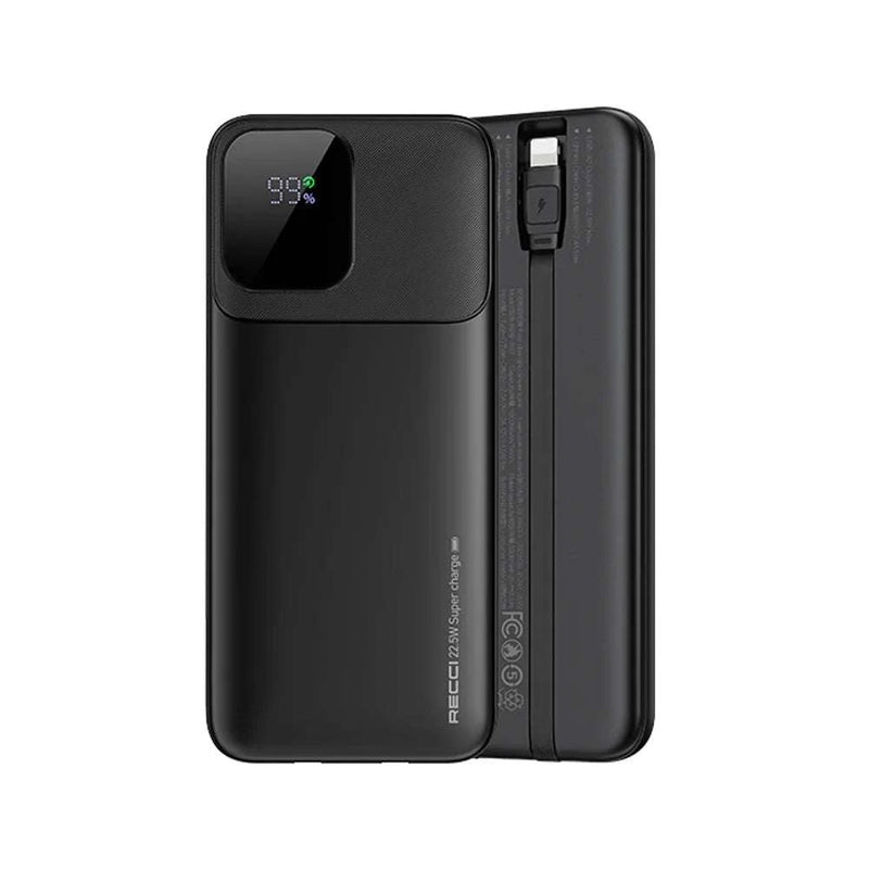 Recci RPB-P67 Black Power Bank 10,000 mAh