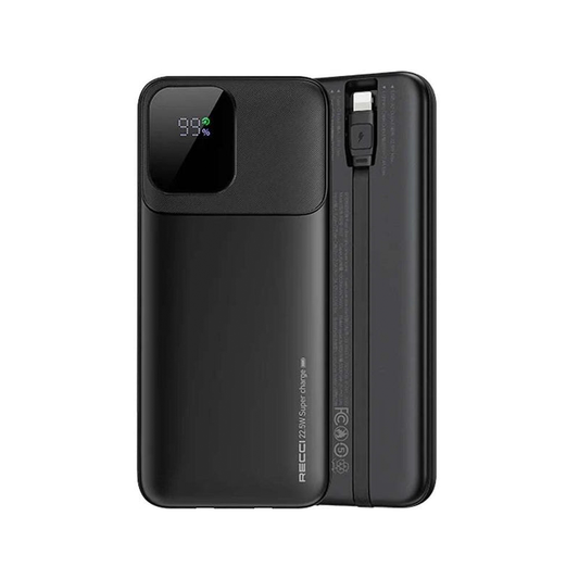 Recci RPB-P67 Black Power Bank 10,000 mAh