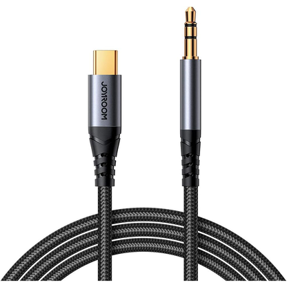JoyRoom SY-A07 Audio-Transfer Series Type-C to 3.5mm AUX Audio Cable, 1.2 Meter Length, Black