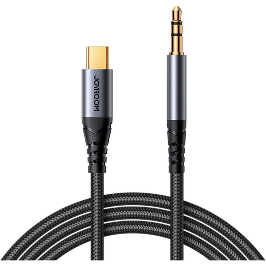 JoyRoom SY-A07 Audio-Transfer Series Type-C to 3.5mm AUX Audio Cable, 1.2 Meter Length, Black