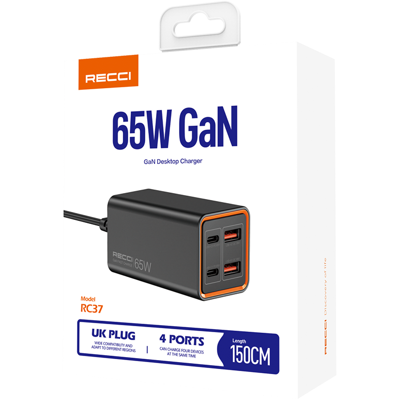 Recci 65W GaN Desktop Charger 150cm