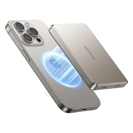 Joyroom JR-PBM08 Pro 20W Ultra-Slim Metal Magnetic Wireless Power Bank 10000Mah-Natural Titanium