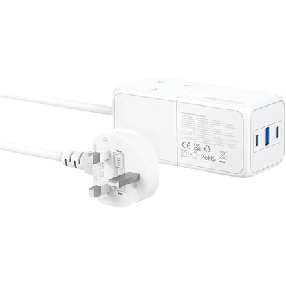 Recci RC48U Wall Charger, 3 Ports, 65W - White