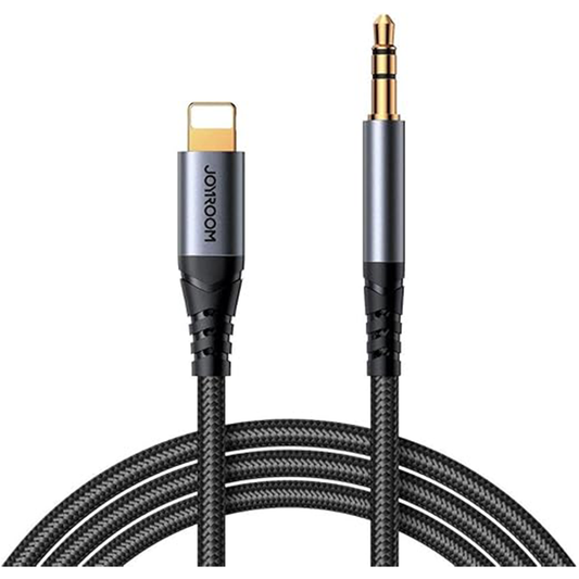 Joyroom SY-A06 Audio-Transfer Series Lightning to 3.5mm AUX Audio Cable, 1.2 Meter Length, Black