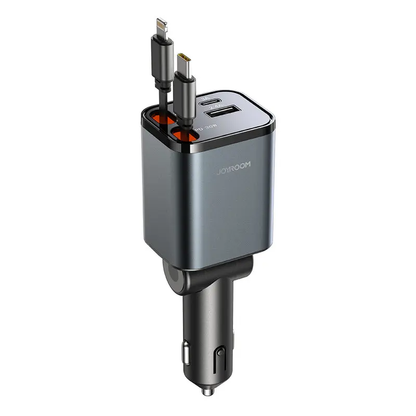 JOYROOM 4-in-1 Retractable Cable Car Charger, 65W, JR-CCL05