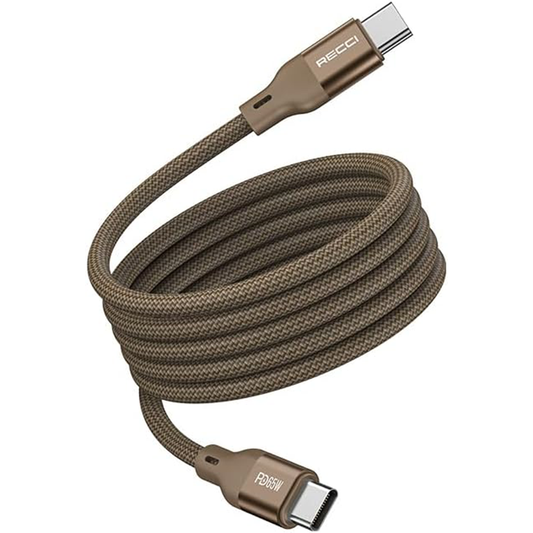 Recci RS23CC Magnetic Cable PD65W Type-C to Type-C - Desert Gold