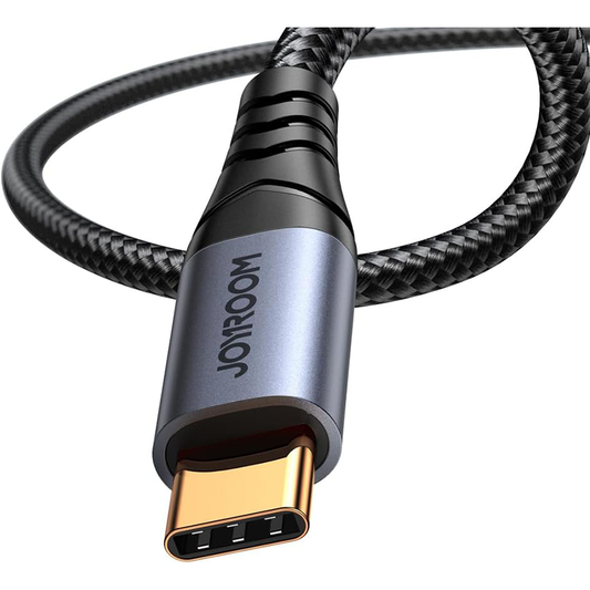 JoyRoom SY-A07 Audio-Transfer Series Type-C to 3.5mm AUX Audio Cable, 1.2 Meter Length, Black