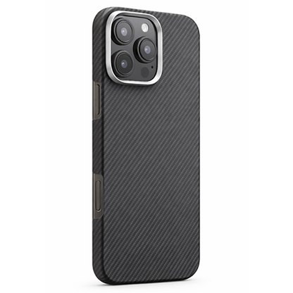iPhone 16 Pro Max Case, Ultra-Thin, Black/Grey Will Design, Premium Woven Protection
