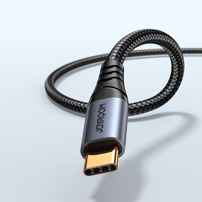 JoyRoom SY-A07 Audio-Transfer Series Type-C to 3.5mm AUX Audio Cable, 1.2 Meter Length, Black