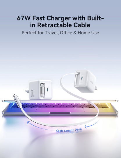 Joyroom JR-TCL06 67W Fast Charger with Built-in Retractable Cable
