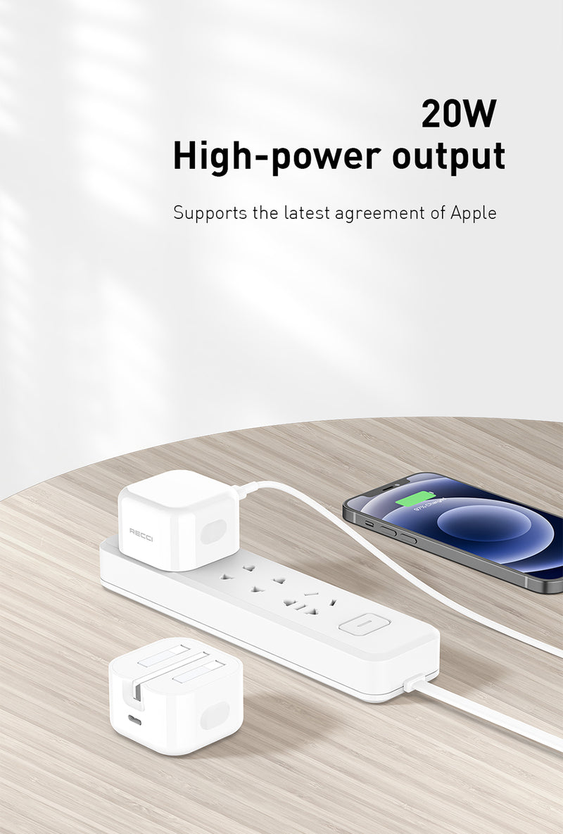 RCT-P05U 20W USB-C Fast Charger | UK Folding Pin